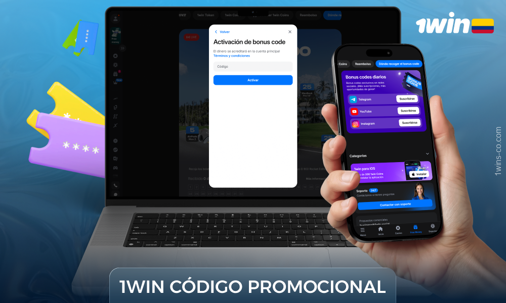 Los jugadores colombianos de 1WIN pueden activar un código promocional para recibir bonificaciones adicionales