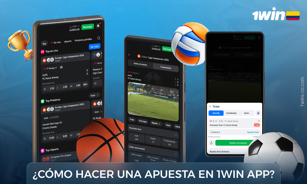 Para realizar una apuesta en la aplicación 1Win, los jugadores colombianos deben seguir unos sencillos pasos