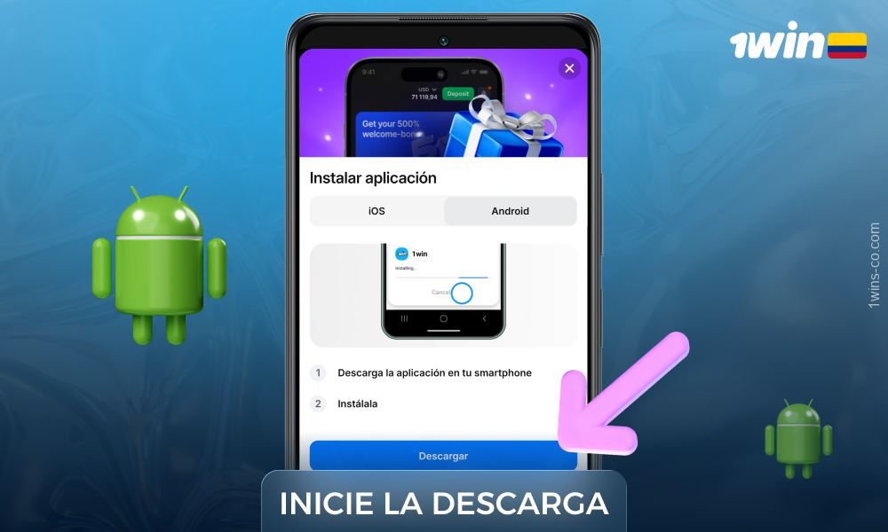 Descargar el archivo APK de 1win para Android